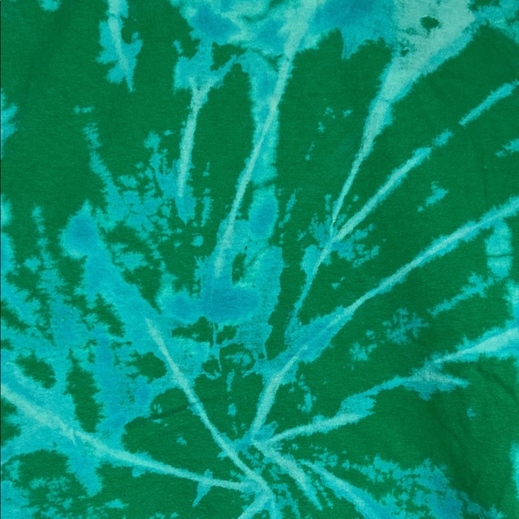 Green Tie-Dye Kids Shirt with Mushroom Design - Picture 5 of 8